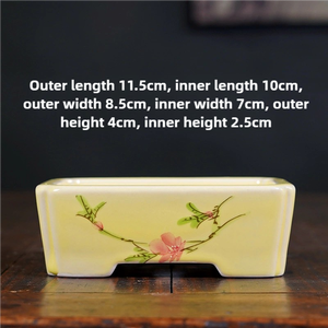 Vaso di Bonsai rettangolare fatto <span class=keywords><strong>a</strong></span> mano in ceramica eco-friendly con processo adesivo per cottura ad alta temperatura - Product Image 3