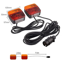 Kit de feux arrière pour remorque 12V, feux de freinage, de stop, de clignotant et de positionnement, accessoires pour remorque avec câble de 7,5 m et prise de remorque 7 broches