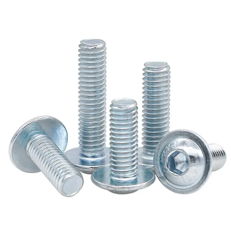 Factory wholesale ISO7380-2 Carbon steel zinc plate Hex socket button pan head screw with collar