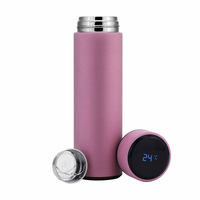 Bouteille d'eau intelligente en acier inoxydable de 500 ml avec affichage LED de la température, isotherme sous vide, isolation thermique de 6 à 12 heures pour le camping