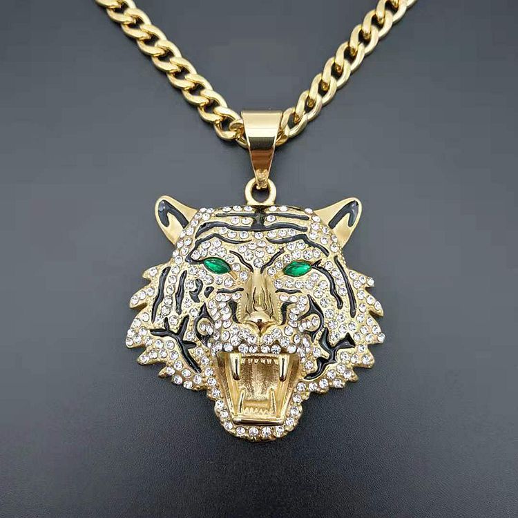 Collana Con Ciondolo Albero Della Vita In Pietra Occhio Di Tigre – Catena In Acciaio Inox, Portafortuna Unisex - 3