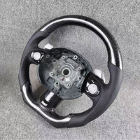 Volant sport en cuir et fibre de carbone personnalisé en forme de D, diamètre standard amélioré, 3 branches, pour MINI Cooper S/JCW (Série F)