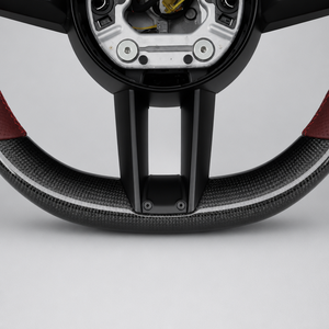 Volant sport en fibre de carbone pour Porsche <span class=keywords><strong>911</strong></span> <span class=keywords><strong>Carrera</strong></span> Boxster Cayman Macan avec commandes multimédias intégrées - Product Image 2