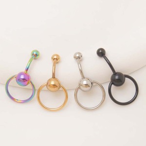 الذهب ، الفولاذ المقاوم للصدأ ، أسفل البطن الجسم ، جرس الموز ، وشم السرة ، مصنع مجوهرات الجسم الكريستالي - Product Image 1