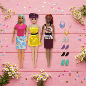 Premium Classic Fashion PVC <b>Doll</b> Set with Clothes Shoes Jewelry and <b>Accessories</b> in Window Box for Unisex Kids 5-7 - Product Image 1