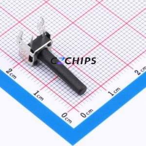 GT-TC101B-H190-L1 Tactile Switch Through hole,6x7.5mm Switch Single Pole Single Throw Round Button 2.5N Right Angle Insert - Product Image 1