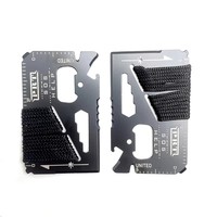 Outil de carte de survie 14-en-1, outil de carte de corde de camping minuscule portable multitool bushcraft