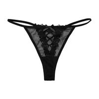 String en dentelle noire pour femme, taille basse, coupe fine, grande taille, design fin, XL