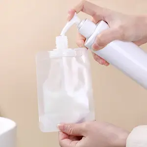 Прозрачный стоячий упаковочный мешок, одноразовый пластиковый пакет для лосьона, жидкости для ногтей с крышкой