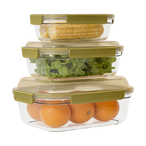 Bol de conservation alimentaire en verre borosilicate de haute qualité pour salade de fruits, boîte à lunch, compatible micro-ondes, sans BPA, récipient résistant au micro-ondes avec couvercle et poignée en PP - Product Image 1
