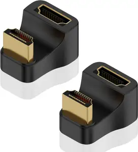 מתאם HDMI בצורת U בצורת 180 מעלות 8K זווית למעלה מתאם מאריך 2.1 HDMI 48Gbps HDMI מתאם מאריך זכר לנקבה