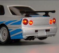 Voiture RC HOSHI LDRC 1899 RTR 1/18 2.4G RWD Drift GTR R34 Gyro LED Light On-Road, carrosserie en alliage entièrement proportionnelle, véhicule de course