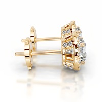 Boucles d'oreilles clous rondes et ovales en moissanite VVS 2 carats, en argent sterling 925 plaqué or 18 carats, bijoux raffinés pour femme