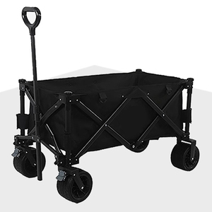 ヘビーデューティーオフロードワゴン 大容量 キャンプ ハイキング 荷物運搬カート デュアルベアリング 折りたたみ式プルカート ビーチピクニック用 - Product Image 1