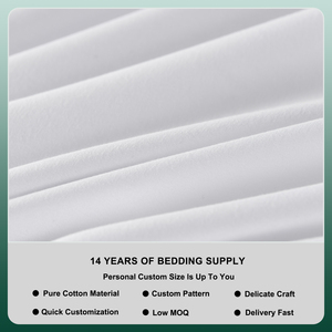 Sang Trọng 100% Bông Jacquard Duvet Bìa Tùy Chỉnh Kích Thước Khăn Trải Giường Trong Trắng Được Trang Bị Tấm Cho Khách Sạn Và Bán Buôn - Product Image 3