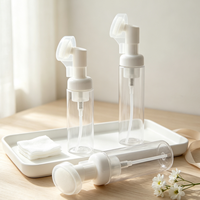 Bouteille de mousse moussante en PET, flacon pompe avec tête de brosse, flacon en plastique pour nettoyant visage en mousse pour le nettoyage de la peau