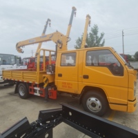 Camion grue montée sur châssis JMC Double Cab 3,2 tonnes XCMC, moteur Kohler, 5 places, camion utilitaire de levage, moteur haute efficacité pour lignes électriques