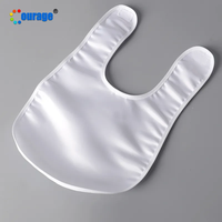 Courage usine vente en gros personnaliser impression monocouche polyester uni blanc Sublimation bavoir bébé vierge pour bébé temps de manger