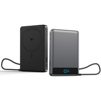 Batterie externe sans fil magnétique en alliage d'aluminium avec affichage numérique, charge rapide Qi2 15W, 10000mAh, câble intégré