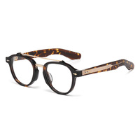 Lunettes de vue rectangulaires transparentes bleues vintage rétro avec rivets en acétate, lunettes optiques anti-lumière bleue, monture unisexe