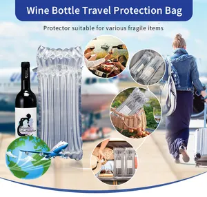 GZGJ Wine Bottle Travel Protector Bags Inflatable Air Column Packaging Bubble Bag Wine Bottle Protector For Transportation