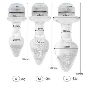 Glazen Anale Plug Afstandsbediening Verkleuring <span class=keywords><strong>Led</strong></span> Licht Massager Lichtgevende Glazen Dildo Met Verlichting Voor Mannen Vrouwen - Product Image 6