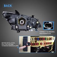 Phares LED VLAND pour Lexus ES350 2006-2012, projecteur avant avec réflecteur ambre, ampoules D2H/H7/9005 (non incluses), noir