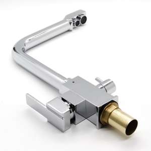 <span class=keywords><strong>Robinet</strong></span> de cuisine moderne, simple et innovant, en céramique carrée, avec noyau de valve chromé, à trou unique, à <span class=keywords><strong>double</strong></span> poignée, eau froide et chaude - Product Image 2