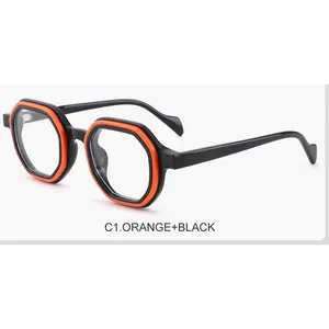 2024 nouveau design lunettes cadre hommes Prescription optique myopie acétate lunettes femmes rétro lunettes