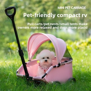 Breathable Lightweight <b>Foldable</b> Pet <b>Trolley</b> 4 Wheels Small Dog Cat Carrier Stroller Factory Direct Wholesale - Product Image 3