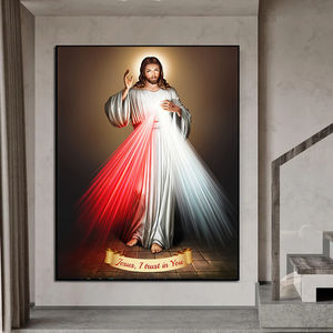 Il y a de la lumière derrière la série Religion de jésus, des images d'art mural et des affiches pour la décoration de la maison, caudro, décoration du salon - Product Image 5