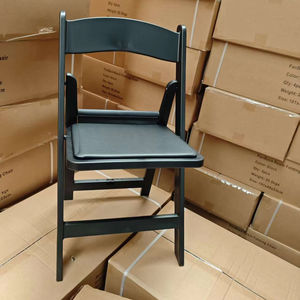 Sillas Plegables de Resina Negra Acolchadas para Eventos al Aire Libre, Banquetes, Alquiler, Apilables, Portátiles, para Hoteles de Lujo, para Uso en Apartamentos y Salas de Estar - Product Image 1