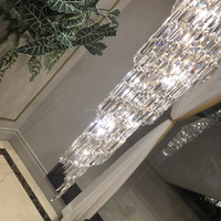 Lampes d'escalier en cristal K9, finition en fer doré, lustre moderne décoratif de luxe à LED, blanc chaud 2700K, garantie de 2 ans, hôtel, maison