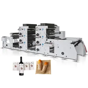 Fácil operación para la venta Bolsa de papel Etiqueta de taza de papel Rolling flexo Máquina de impresión y corte Hecho en China