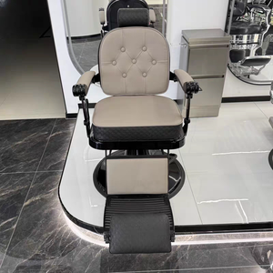 Fauteuil de Barbier Moderne en Cuir pour Hommes – Idéal pour les Coupes <span class=keywords><strong>Pompadour</strong></span> et Fade – Inclinable avec Rotation à 360° et Pompe Hydraulique – Pour Salons de Coiffure et Barbiers - Product Image 3