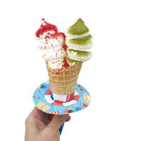 Anneau en carton anti-déversement pour cornet de crème glacée à motif floral, taille personnalisée, accessoire d'emballage alimentaire sûr avec impression de code QR
