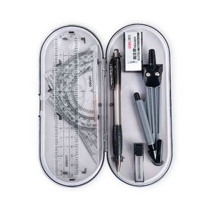 Lot de 8 pièces de fournitures scolaires de géométrie pour étudiants : compas, règle, crayon mécanique, gomme - Product Image 1