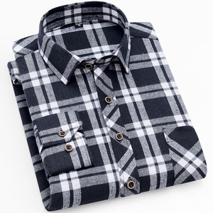 Camisas de <span class=keywords><strong>Franela</strong></span> Casuales para Hombre OEM/ODM, 100% Algodón, a <span class=keywords><strong>Cuadros</strong></span>, Antiarrugas, Transpirables, Ropa de Trabajo para Otoño - Product Image 3