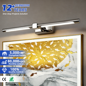 Modern Wall Mount <b>Vanity</b> <b>Mirror</b> Lamp IP44 Rated Aluminum Chrome Finish LED Dimmable High CRI Adjustable Color Temp 3-Year - Product Image 1
