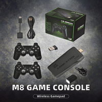 Console de jeux vidéo familiale M8 64G Cadeau de Noël 2 manettes sans fil 4K HD 20000 jeux intégrés Prend en charge FC GB GBC MD