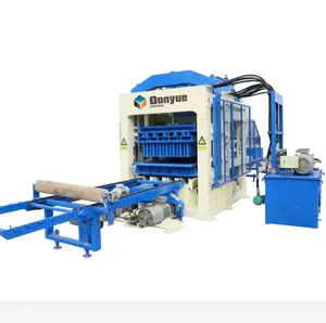 Donyue Machine de fabrication automatique de briques creuses en béton à pression hydraulique QT10-15 avec installation à l'étranger