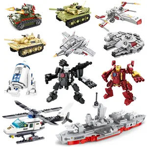 Juego de bloques de construcción modelo Halcón Milenario para niños, juguete de construcción con ladrillos serie militar, Robot R2-D2, MK Machine, MOC, regalo de Navidad
