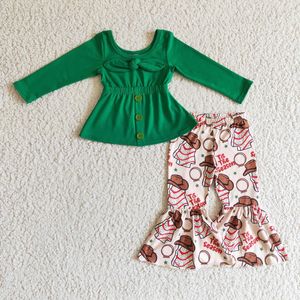 Conjunto Navideño Occidental para Niña con Lazo Verde y Árbol de Navidad - Product Image 1