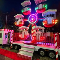 Petite Grande Roue Mobile avec Remorque pour Fêtes Foraines, Manège Portable de Noël à Vendre