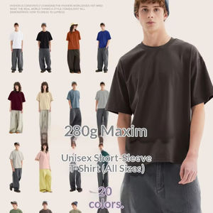 T-shirt homme 100% coton, coupe ample, épaules tombantes, poids lourd, personnalisable avec logo imprimé, t-shirt vierge pour personnalisation, grandes tailles. - Product Image 1