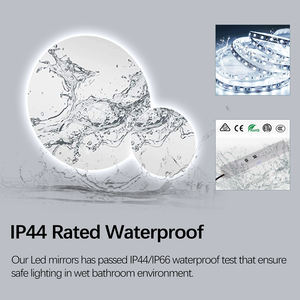 Bolen-lámpara de <span class=keywords><strong>espejo</strong></span> led de diseño de lujo, <span class=keywords><strong>espejo</strong></span> <span class=keywords><strong>redondo</strong></span> iluminado para pared de <span class=keywords><strong>baño</strong></span>, con luces alrededor del borde - Product Image 6