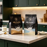 Pochette à fond plat personnalisée imprimée pour lait en poudre 200g 500g 1kg, emballage plastique anti-humidité pour lait en poudre