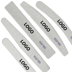 Tampon à ongles et lime à ongles, logo personnalisé professionnel, outil pour manucure, 100/180 en papier de verre, 10 pièces