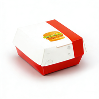 Boîte à hamburger jetable et compostable pour la restauration rapide, avec impression de logo personnalisée de qualité alimentaire et respectueuse de l'environnement