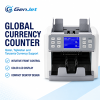 Machine de comptage de billets de banque GenJet avec fonction d'ajout de devises et contrôle des rapports pour la gestion de trésorerie en bureau